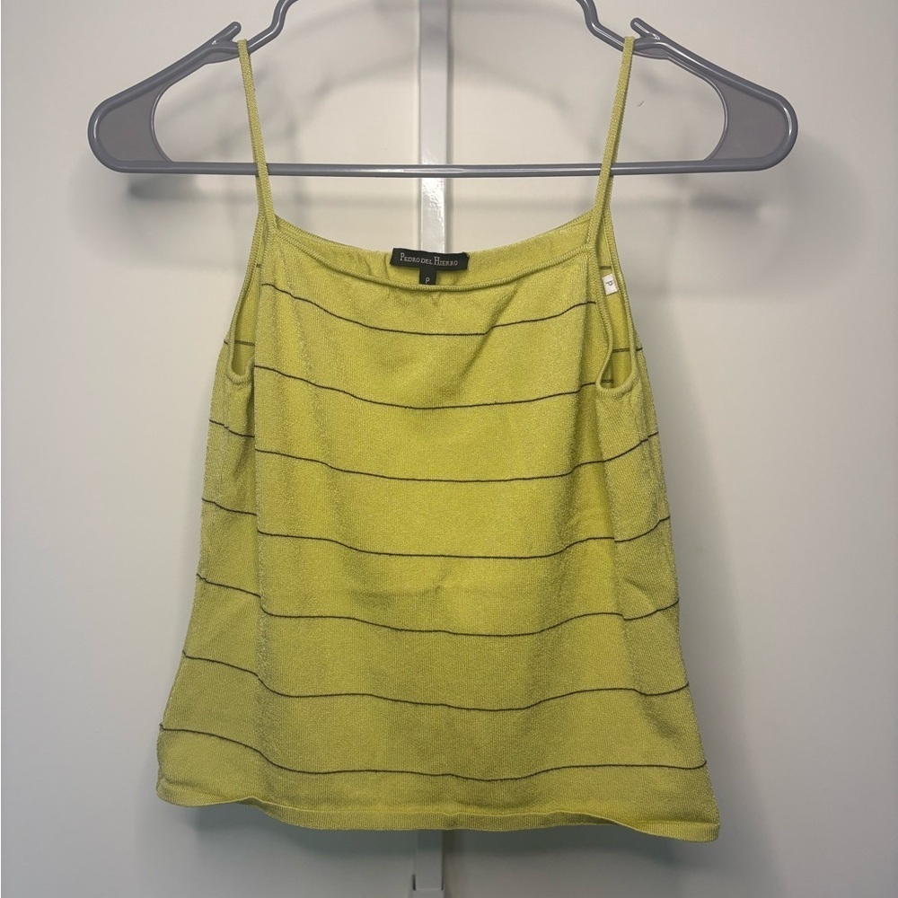Pedro del Hierro Pistachio Green Striped Camisole Tank P